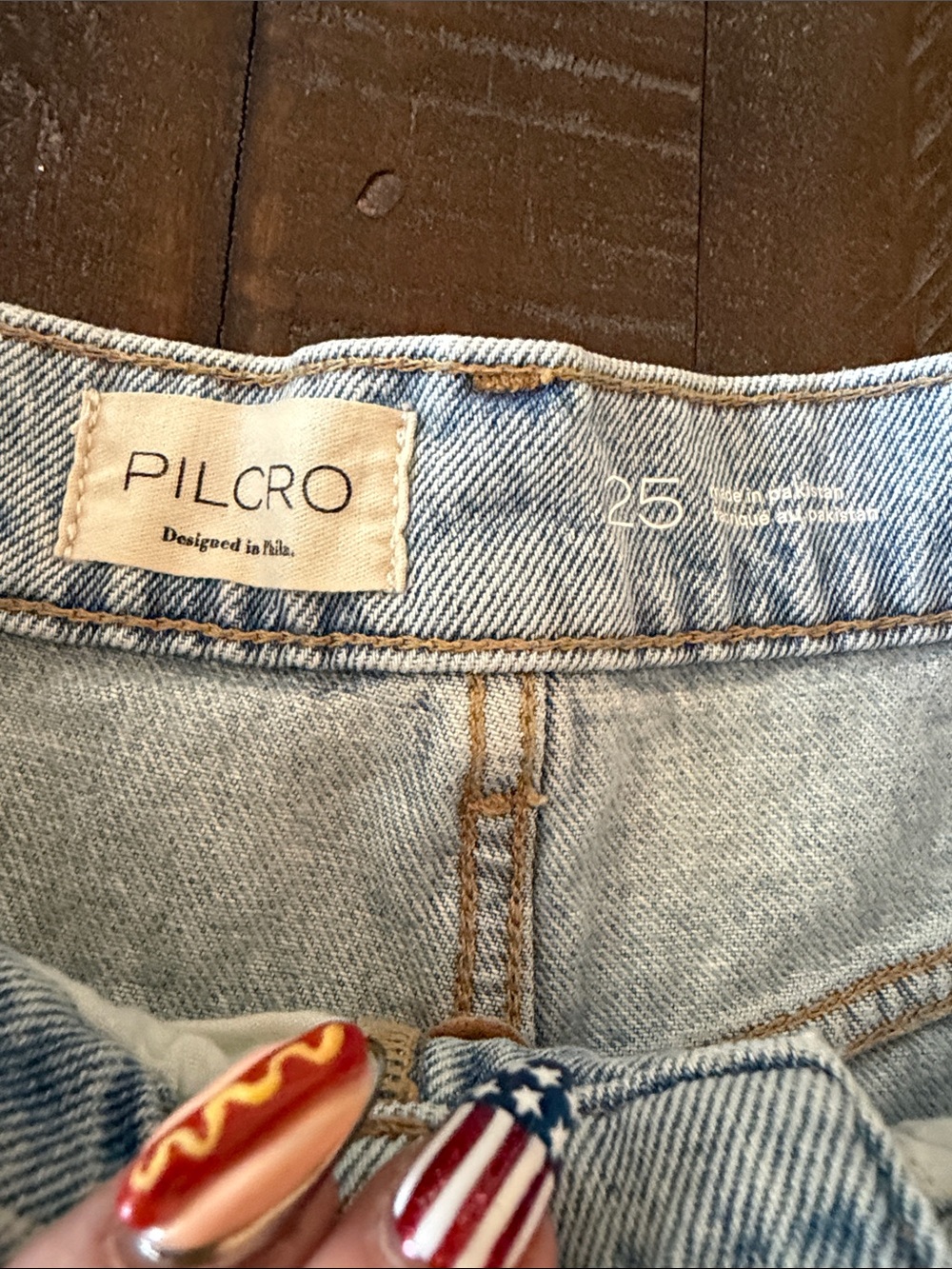 Anthropologie Pilcro Light Blue Frayed Hem Denim Shorts - Picture 2 of 11